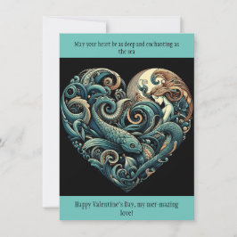 Pequeña Tarjeta plana de San Valentín de sirena