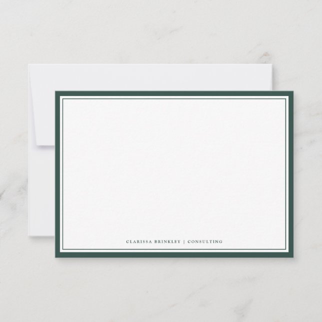 Pequeña Tarjeta plana Evergreen mínima (Anverso)