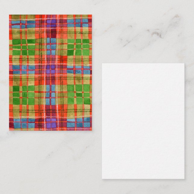 Pequeña Tarjeta plana MAC RAE TARTAN 3.5x2.5 (Anverso / Reverso)