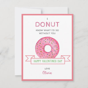 Pequeña Tarjeta plana mini día de San Valentín Donut