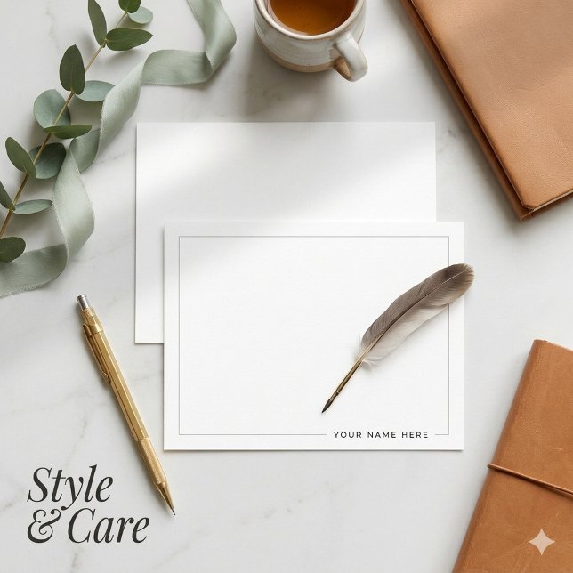 Pequeña Tarjeta plana moderna personalizada (Personalized Modern Flat Note Card)