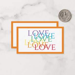 Pequeña Tarjeta plana / Naranja de RAINBOW LOVE 3.5x2