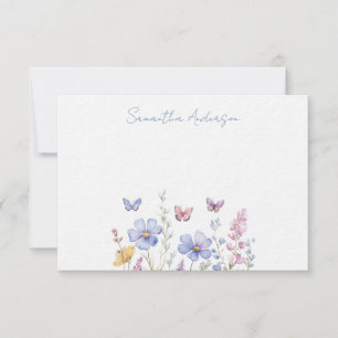 Pequeña Tarjeta plana personalizada de flores silvestres
