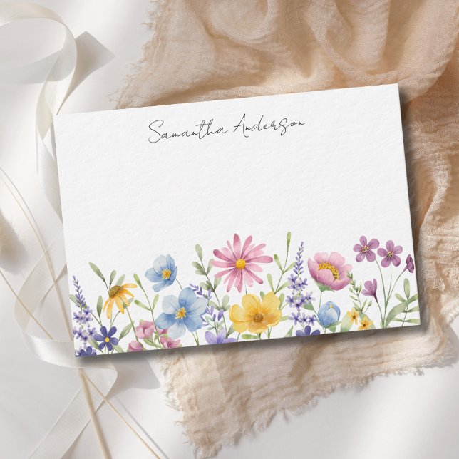 Pequeña Tarjeta plana personalizada de flores silvestres (Subido por el creador)