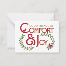 Tarjeta plana personalizada de Navidad con comodid
