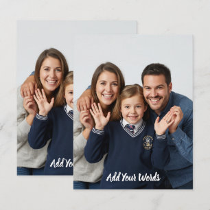 Pequeña Tarjeta plana personalizada elegante con foto y te