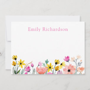 Pequeña Tarjeta plana personalizada floral