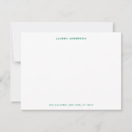 Pequeña Tarjeta plana personalizada verde preppy moderna