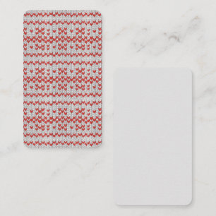 Pequeña Tarjeta plana RED NORDIC KNIT 3.5x2 / vertical