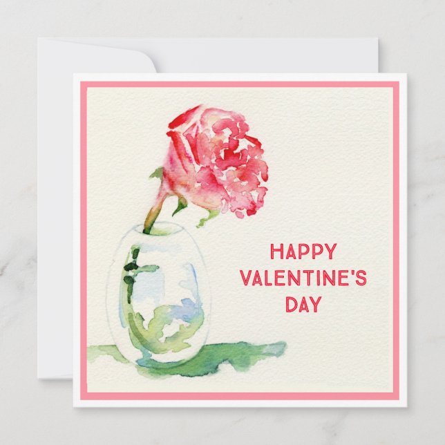 Pequeña Tarjeta plana Rosa Valentine 5.25x5.25 (Anverso)