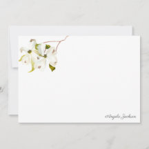 Tarjeta plana Watercolor Cherry Blossom Stationery