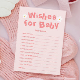 Pequeña Tarjeta Primavera Rosa Daisy Baby Shower Desea Beb