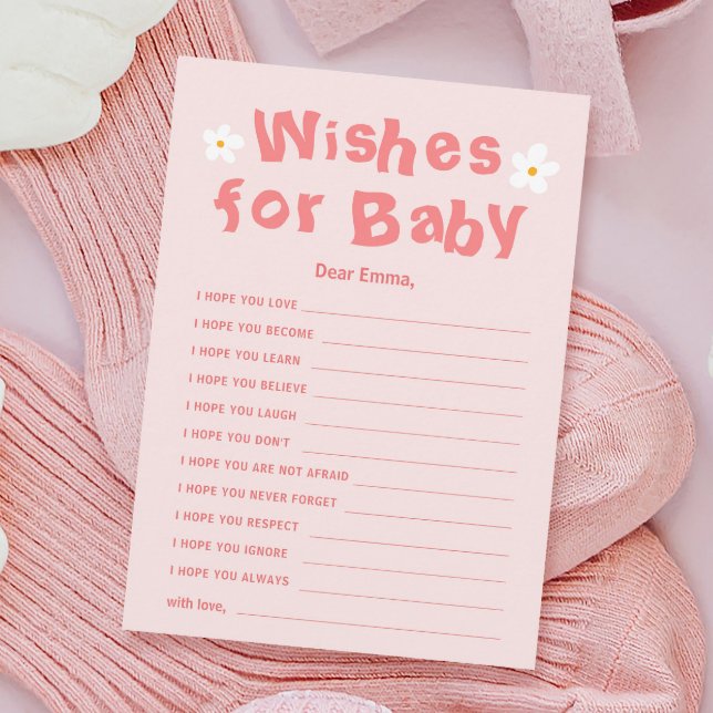 Pequeña Tarjeta Primavera Rosa Daisy Baby Shower Desea Beb (Subido por el creador)