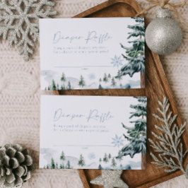 Pequeña Tarjeta Raffle de Diaper Azul de Invierno