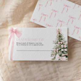 Pequeña Tarjeta Raffle para pañales de invierno Bow rosa