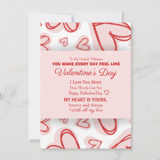 Pequeña Tarjeta Romántica Personalizada del Día de San Val