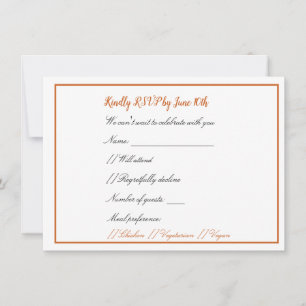 Pequeña Tarjeta RSVP - Crema y Naranja de flores silvestre