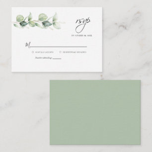 Pequeña Tarjeta RSVP de Boda Botánica de Eucalyptus de Pre