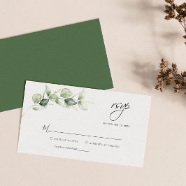 Pequeña Tarjeta RSVP de Boda Botánica de Eucalyptus de Pre
