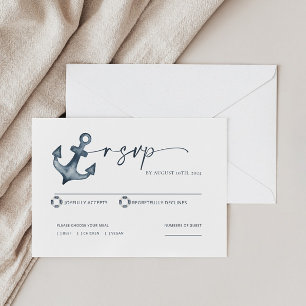 Pequeña Tarjeta RSVP de boda costera