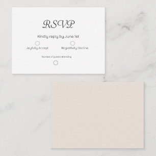 Pequeña Tarjeta RSVP de boda de Cream Sage