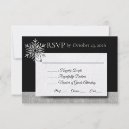 Pequeña Tarjeta RSVP de Boda de Invierno Diamond Snowflake