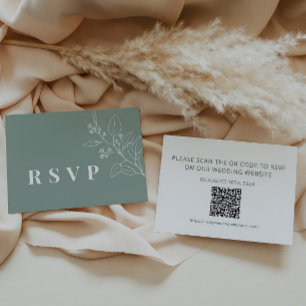 Pequeña Tarjeta RSVP de boda de sabios con código QR