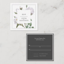 Tarjeta RSVP de Boda Elegante de Rosas Blancas