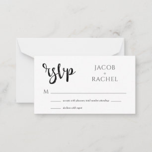 Pequeña Tarjeta RSVP de boda genérica de escritura moderna