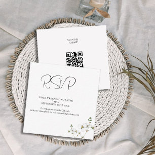 Pequeña Tarjeta RSVP de boda Minimalista simple