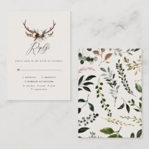 Tarjeta RSVP de boda ruidosa burgundy