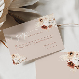 Pequeña Tarjeta RSVP de Boho Modern Wedn