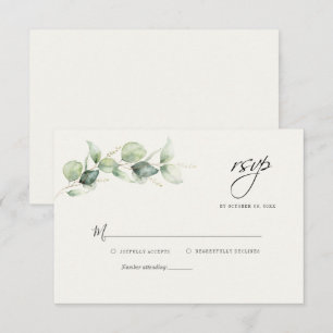 Pequeña Tarjeta RSVP de Eucalyptus Greenery Wedding