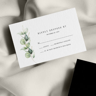 Pequeña Tarjeta RSVP de Eucalyptus Greenery Wedding