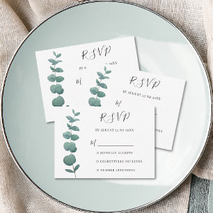 Pequeña Tarjeta RSVP de Eucalyptus Mínimo de Presupuesto