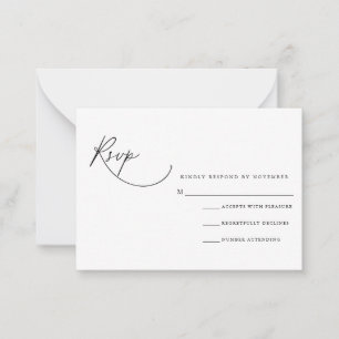 Pequeña Tarjeta RSVP de guión moderno