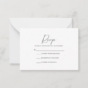 Pequeña Tarjeta RSVP de guión moderno