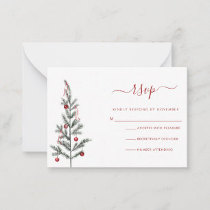 Pequeña Tarjeta RSVP de guiones para Navidades modernos