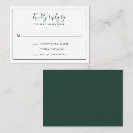 Pequeña Tarjeta RSVP de Mini Boda Verde Forestal Tradicion