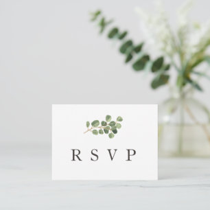Pequeña Tarjeta RSVP de respuesta de Boda de verde de pres