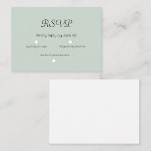 Pequeña Tarjeta RSVP de Sage Green Wedding