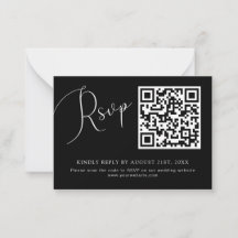 Tarjeta RSVP del sitio web del Boda de código QR n