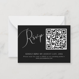 Pequeña Tarjeta RSVP del sitio web del Boda de código QR n