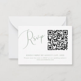 Pequeña Tarjeta RSVP del sitio web del Boda de código QR v