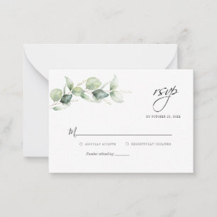 Pequeña Tarjeta RSVP para matrimonio de presupuesto Eucaly