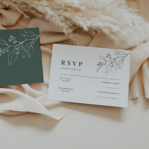 Pequeña Tarjeta RSVP Verde Floral Sage