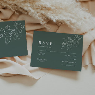 Pequeña Tarjeta RSVP Verde Floral Sage