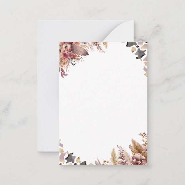 Pequeña Tarjeta Rustic Holy Cow Floral Blank (Anverso)