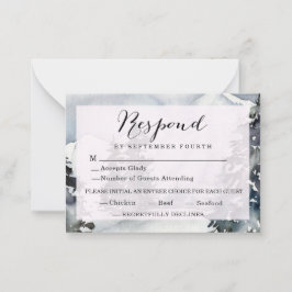 Pequeña Tarjeta Rustic Winter Mountain Boda Response Card