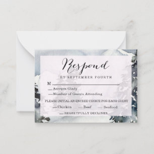 Pequeña Tarjeta Rustic Winter Mountain Boda Response Card